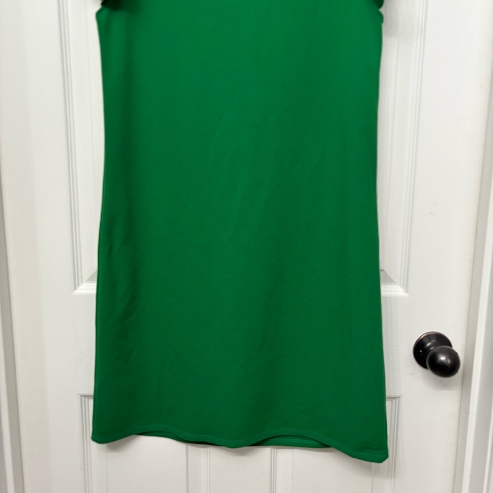 Ces Femme Green Shift Dress | Women’s Small | Flutter Sleeve Sheath - Picture 9 of 10